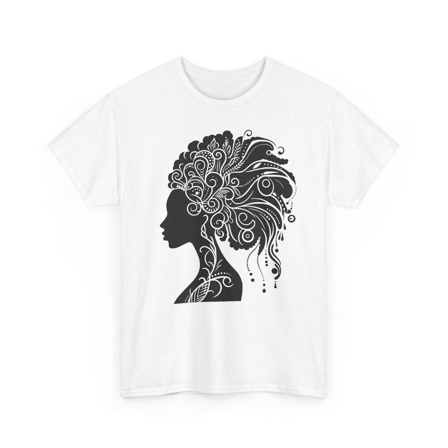 T-shirt Unisexe avec Portrait Noir d'une Femme Indépendante et Confiante